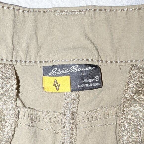 Eddie Bauer | Women's Travex Tan Outdoor Nylon Roll Cuff Pants Capris | Size 8 - Picture 8 of 16